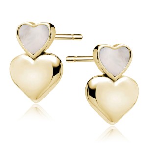 Cercei placati cu aur galben din argint inmioare cu Mother of Pearl DiAmanti Z2241EG-DIA (Argint 925‰ 1,3 g.)